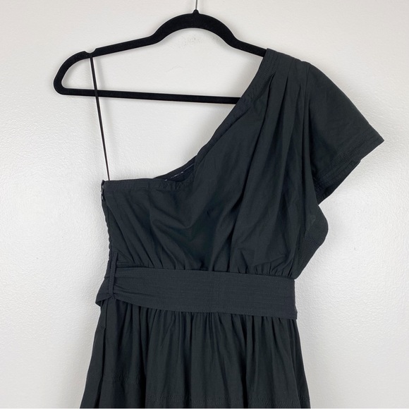 Madewell Ruffled One-Shoulder Midi Dress Black NWT - Picture 8 of 16